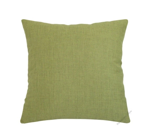 Olive Green Cosmo Linen Decorative Throw Pillow Cover / Pillow
