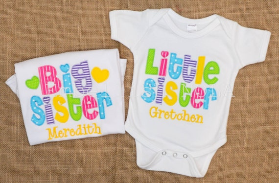 big sister applique shirt