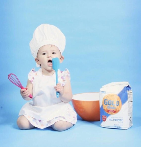BABY TODDLER Chef Hat and APRON Set PhotoProp Costume