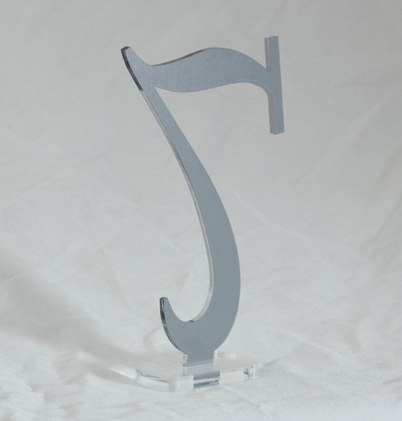 Silver Mirrored Table Numbers 5.75 inches by MemoriesEngraving