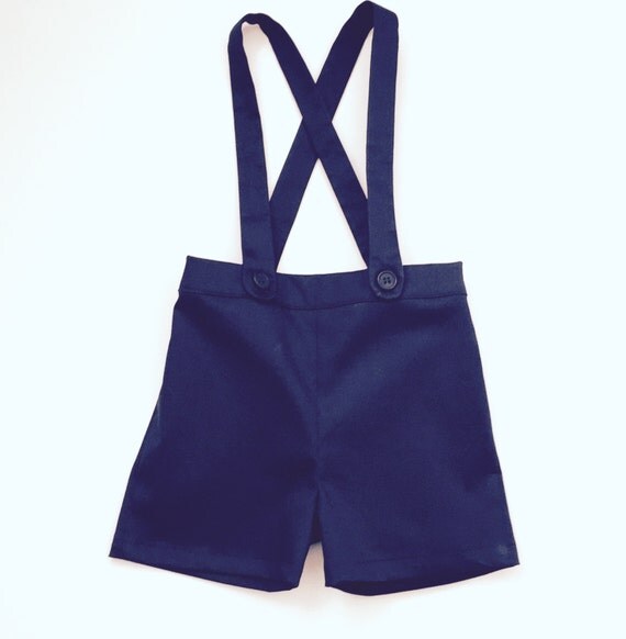 baby boy suspender shorts short alls ring bearer by SillyHorse