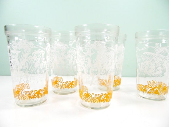Vintage Jelly Jar Glassware Drinking Glasses Tumbler Water