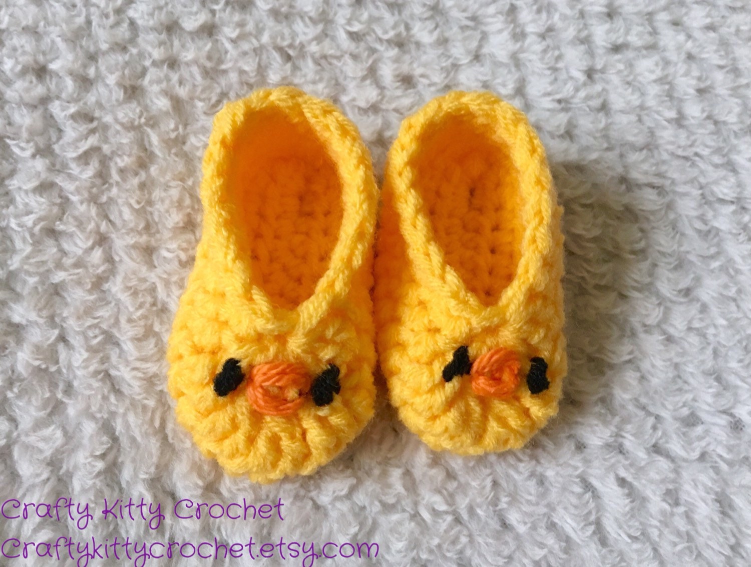 READY TO SHIP Baby Duck / Chick Booties / Slippers Crocheted