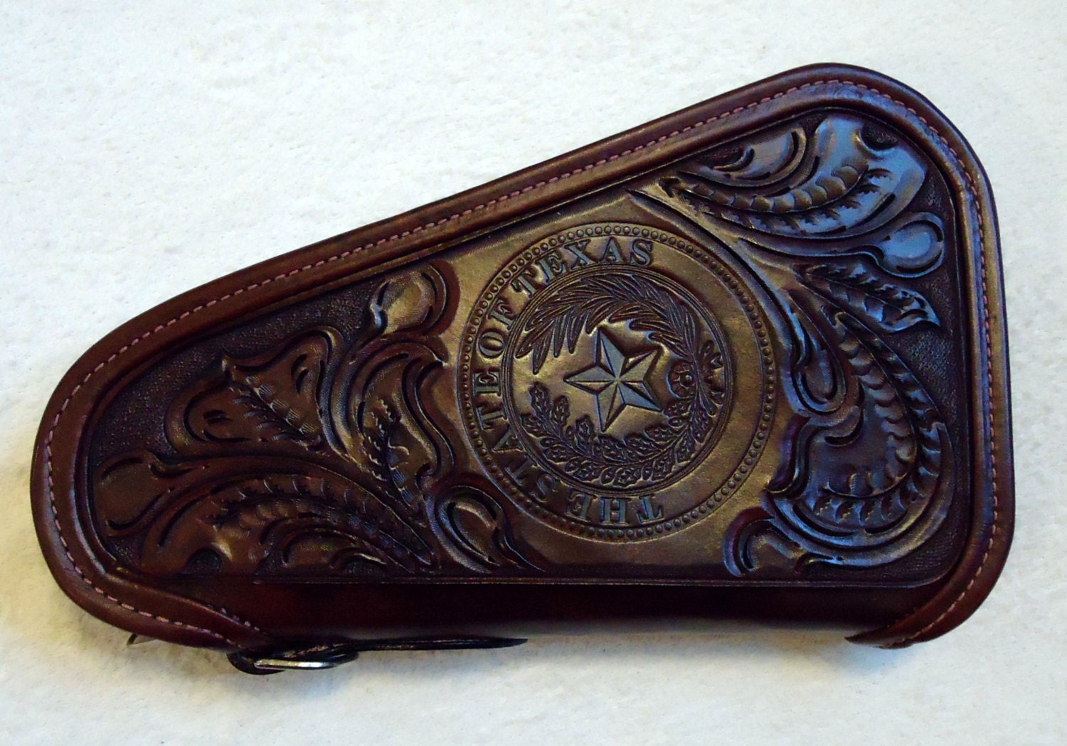 IN STOCK Leather Pistol Case with Hand Tooled Western Floral