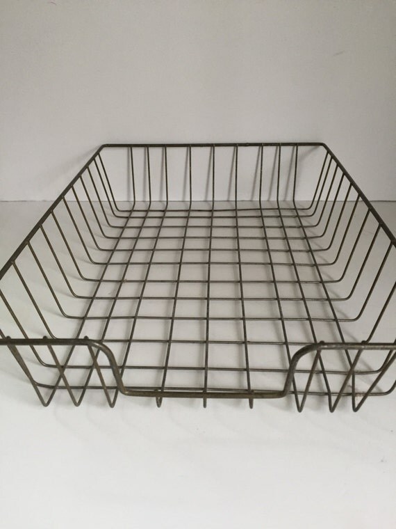 Vintage Metal Wire File Basket Bin by Mumscottage on Etsy