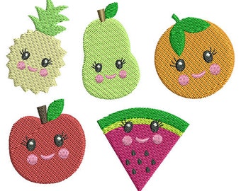 Fruit Minis Embroidery Design Set - Instant Download