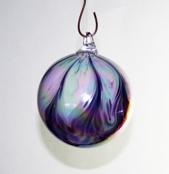 blown glass christmas ornament iridescent white amethyst blown glass christmas ornament iridescent white amethyst
