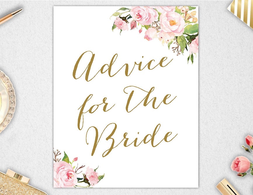 Advice For The Bride Sign INSTANT DOWNLOAD 8x10 5x7