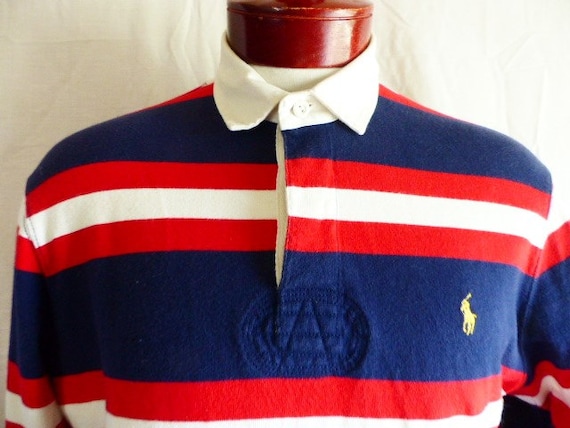 vintage 90s Polo by Ralph Lauren red white navy blue