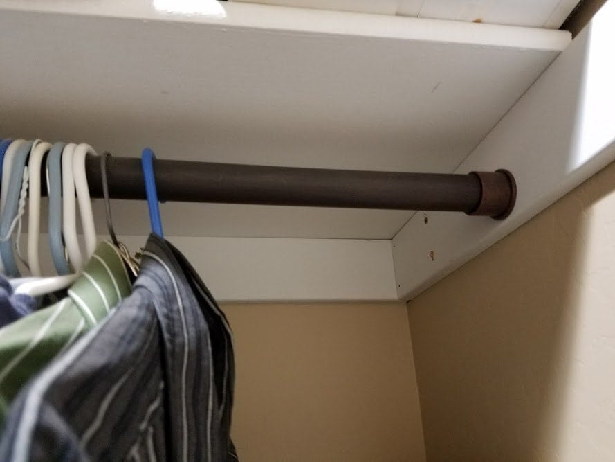 Wrought Iron CLOSET ROD With Sockets Heavy Duty