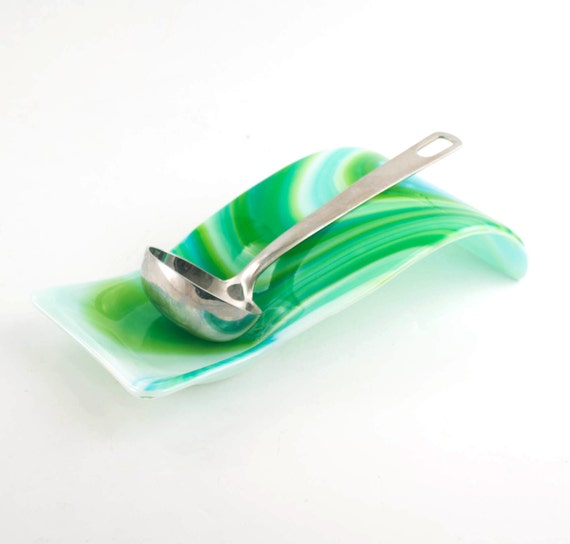 Green Spoon Rest Kitchen Counter Decoration Unique Gifts for