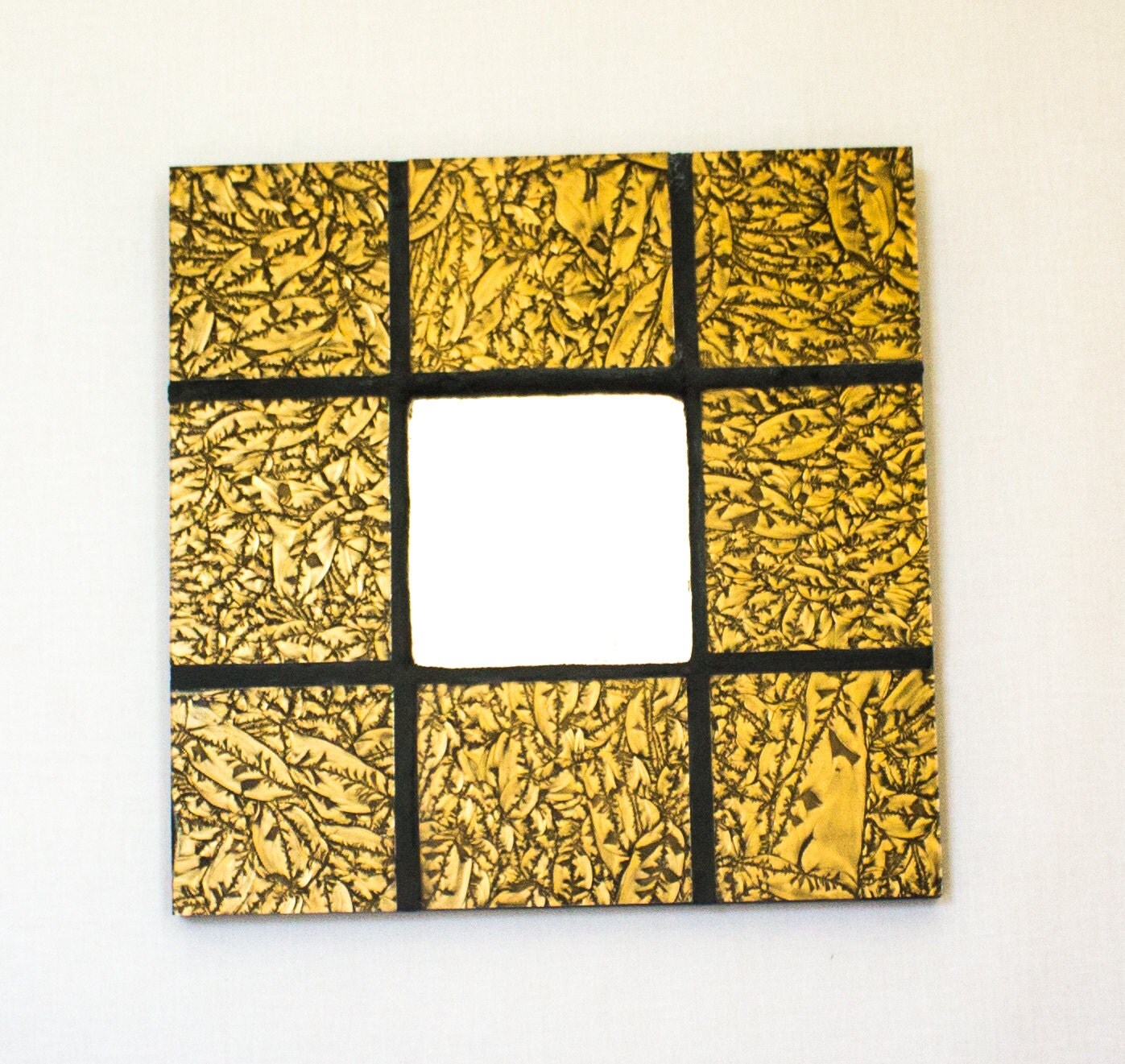Gold Wall Mirror Stained Glass Mosaic Art Gold Home Decor