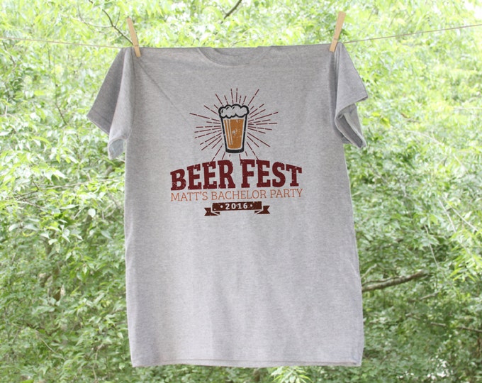 Beer Fest Bachelor Party Shirt with Customized Name and Date - TE