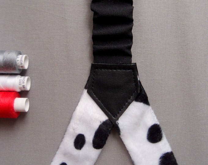 Womens Suspenders with dots, Velvety Womens Suspenders, Black and White Women Suspenders, Animal Print Suspenders, Girlfriend Gift