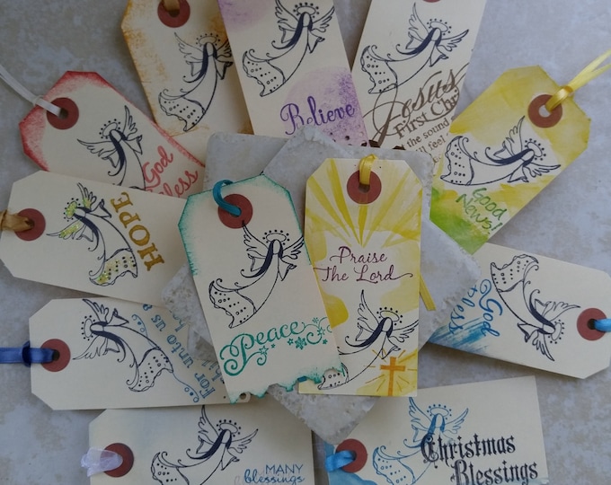 Angel Christmas Gift Tags, Pretty angels for gift wrapping, Christmas blessings, Religious Gift Tags, Gift Tags Christian Catholic Believe