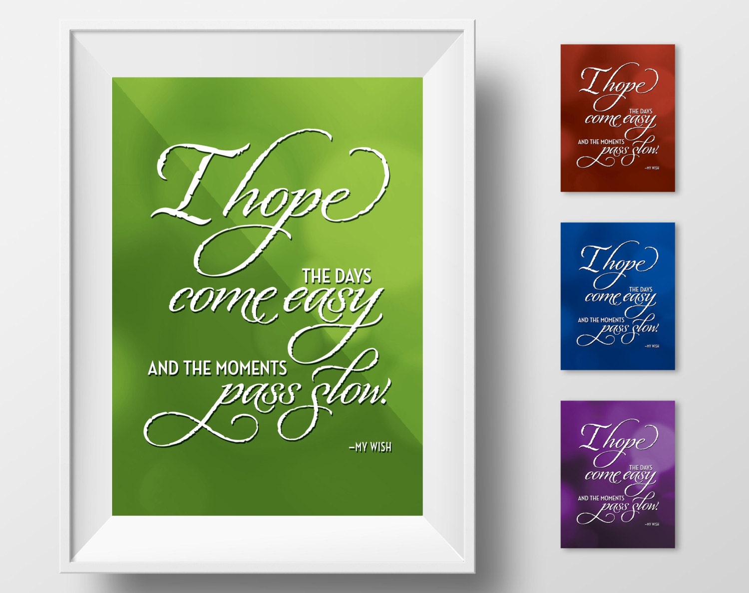 PRINTABLE My Wish lyrics in four colors