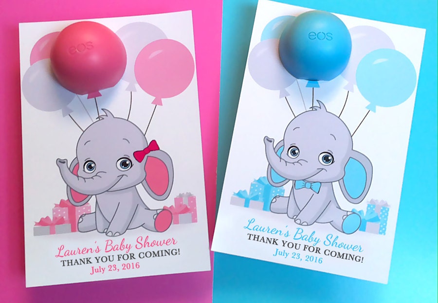 gift list ideas for shower baby balm Eos Shower Elephant lip Elephant Baby Favors Baby