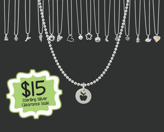 CLEARANCE SALE | Teacher Gift | Tiny Apple Necklace | Minimalist Necklace | Tiny Sterling Necklace | Layering Necklace | Korena Loves
