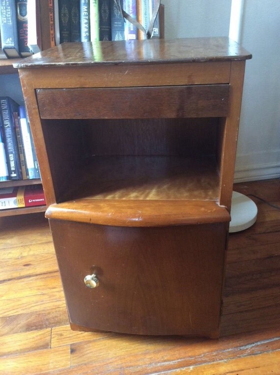 Vintage antique Art Deco Waterfall Nightstand by BridgettsGadgets