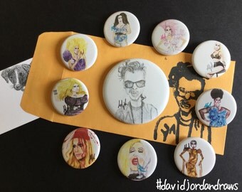 RuPaul's Drag Race original artwork button set