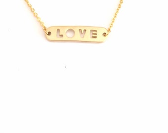 Love Bracelet, Dainty Love Bracelet, Cute bracelet, Gold bracelet, Gift for her, Gift idea for her under 20,