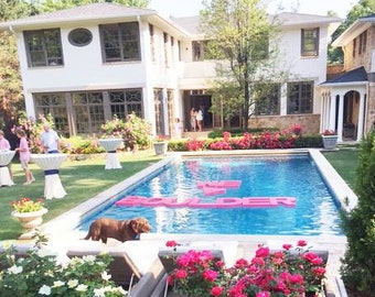 Graduation Pool Party Ideas trying this today for the appetizer party at work tomorrow lets see how this goes Floating Pool Letters Wedding Monograms Wedding Day Decor Pool Decor Outdoor Party Graduation Pool Party Ideas decorate_walk_way Floating Pool Letters Wedding Monograms Wedding Day Decor Pool Decor Outdoor Party