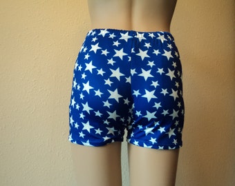 Wonder Woman Costume spandex Shorts Blue with White Stars