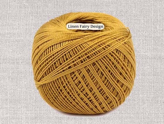 Crochet Cotton Thread Gold 50g x 200 m 3 ply Cotton Yarn