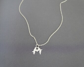 Sterling Silver Necklace Lovebirds Necklace 1st Anniversary Gifts for Women 2nd Anniversary Gifts for Her Engagement Gift for Girlfriend