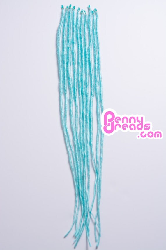 Aqua / Pastel Blue Synthetic Dreadlock Extensions 10 by PennyWigs