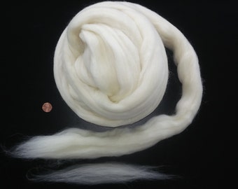 1lb (or MORE!) White Wool Top Roving Fiber Spinning, Felting Crafts USA -SALE!
