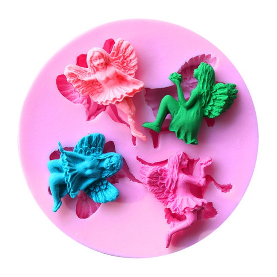 Silicone Mold FAIRIES Ideal for fondant clay cold by