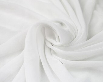 AQUA Wool Dobby Chiffon Fabric Wedding Bridal by StylishFabric