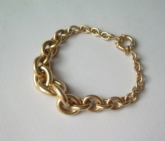 14kt Yellow Gold Rolo Bracelet-Vintage 7.5 Chunky Solid