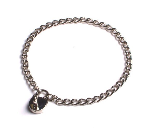 Items similar to Bdsm Chain Necklace and Padlock Day Collar with FREE