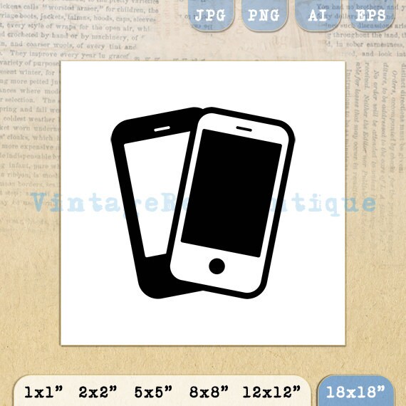 Digital Printable Smartphones Image by VintageRetroAntique on Etsy