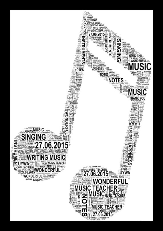 Musical Note/Notes Personalised Word Art by UniquelyYourWordArt