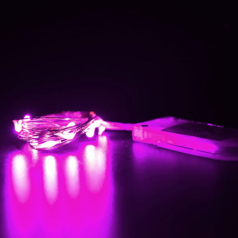 Pink Fairy Lights LED String Light Button Cell Battery