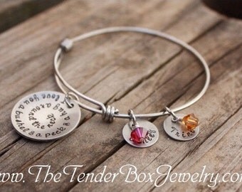 Personalized I love you a bushel and a peck and a hug around the neck bangle bracelet