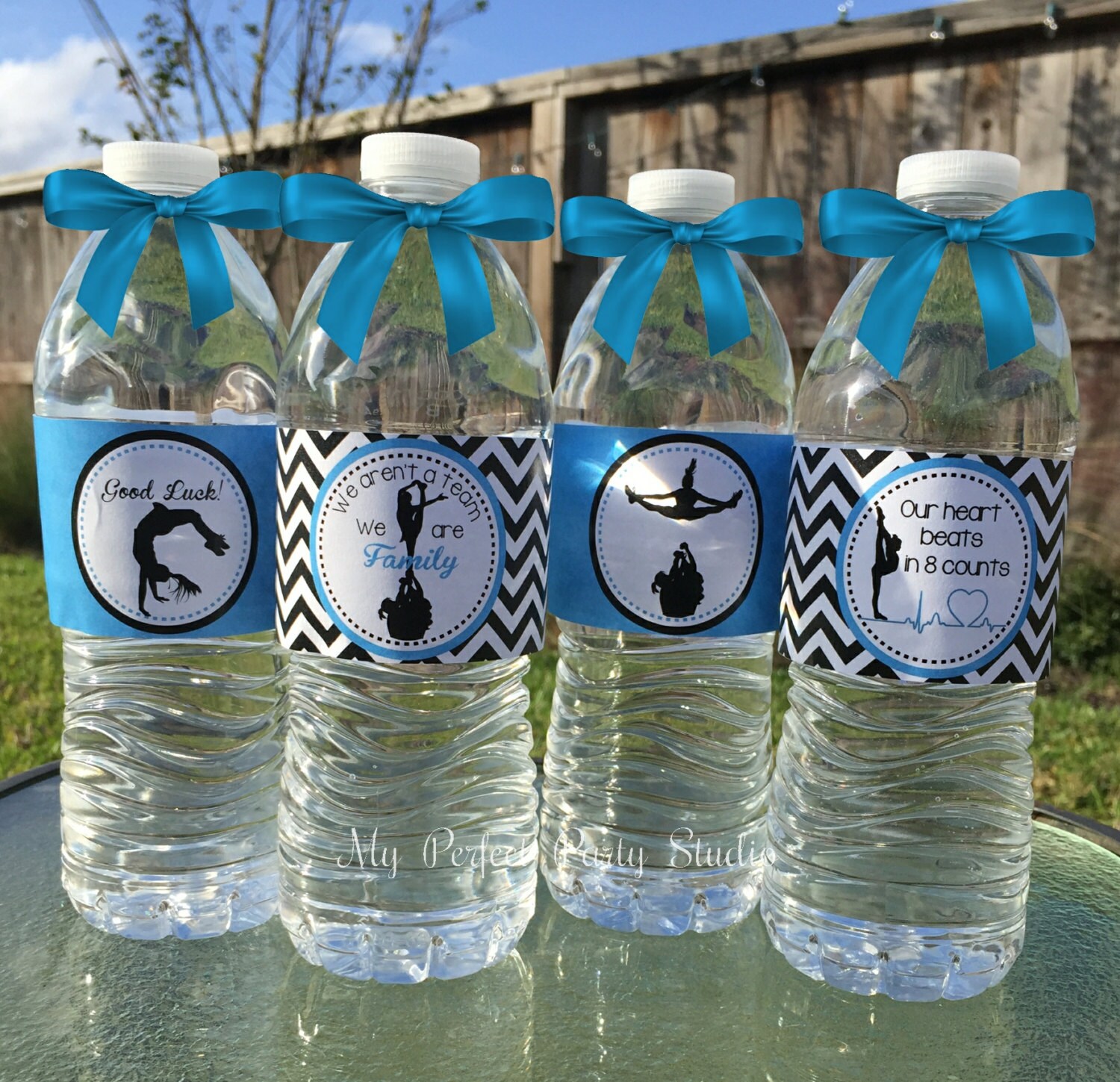 Cheerleading Themed Water Bottle Labels. Cheer Competition