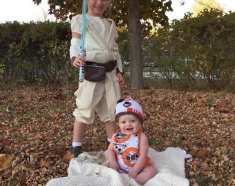 bb8 starwars costume, romper, jumper, halloween, birthday, baby, toddler, summer spring or fall, boys, girls, romper only, no ruffles