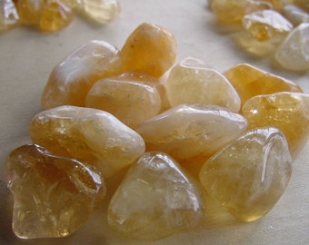 Good Fortune Citrine Nuggets, Pocket Stones, Polished, Absorbs Negative Energy, Protection, Creativity, Happiness, Reiki Healing,
