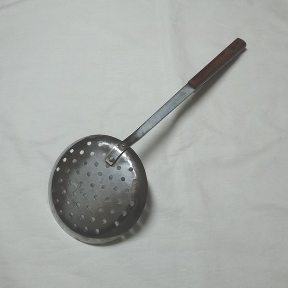 Vintage 1960s Skimmer or Large Slotted Cooking Spoon