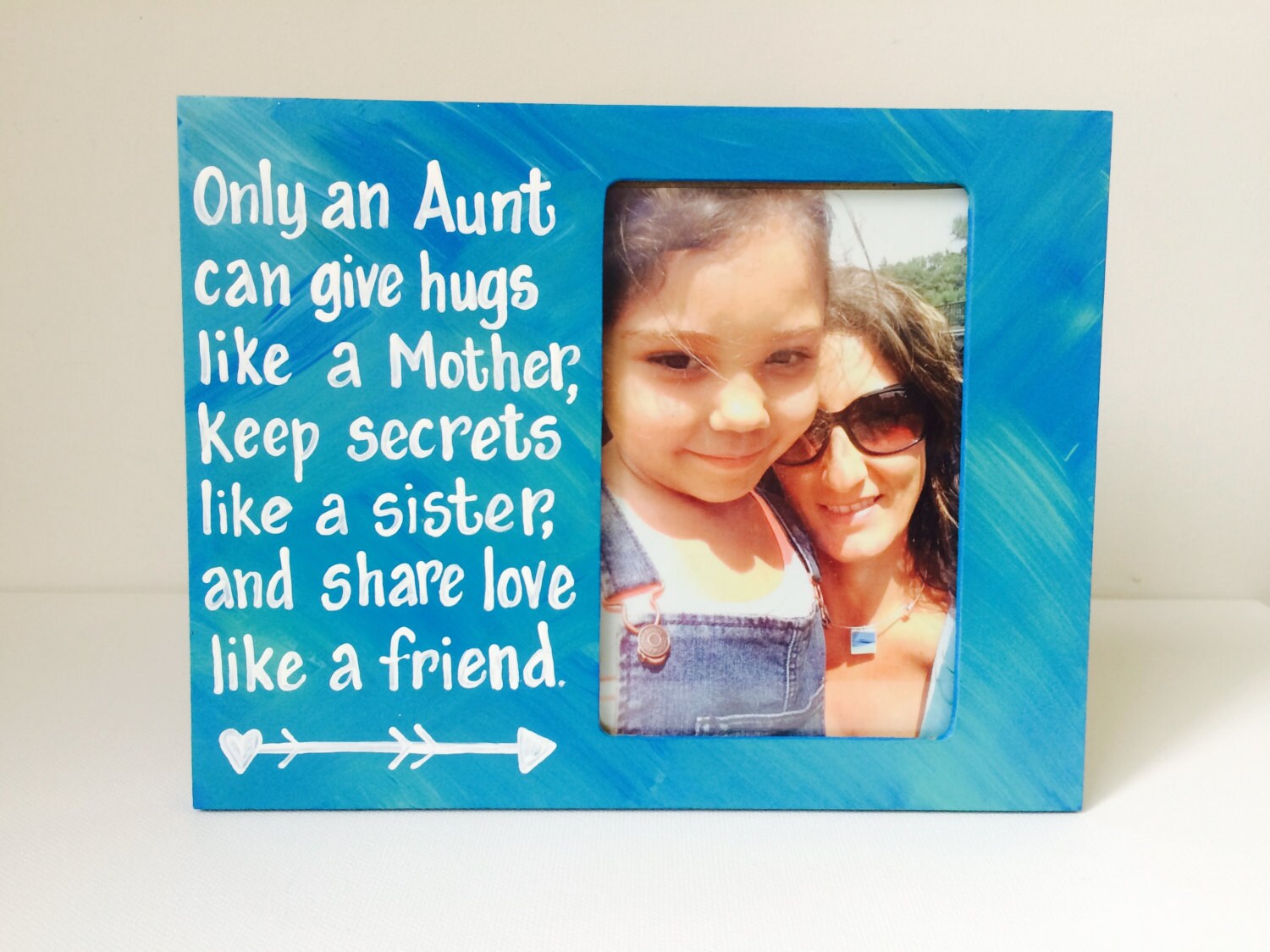 Aunt and Niece picture frame. Custom. Handpainted with Quote
