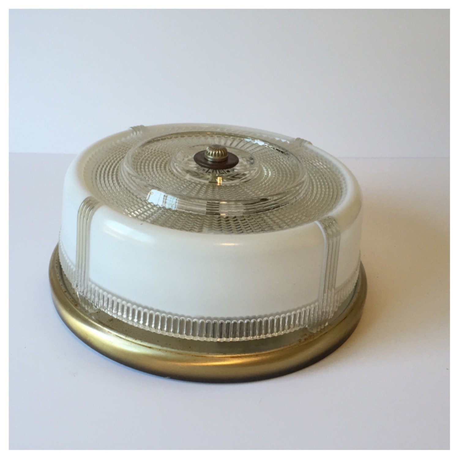 Vintage Glass Light Fixture Mid Century Ceiling Light