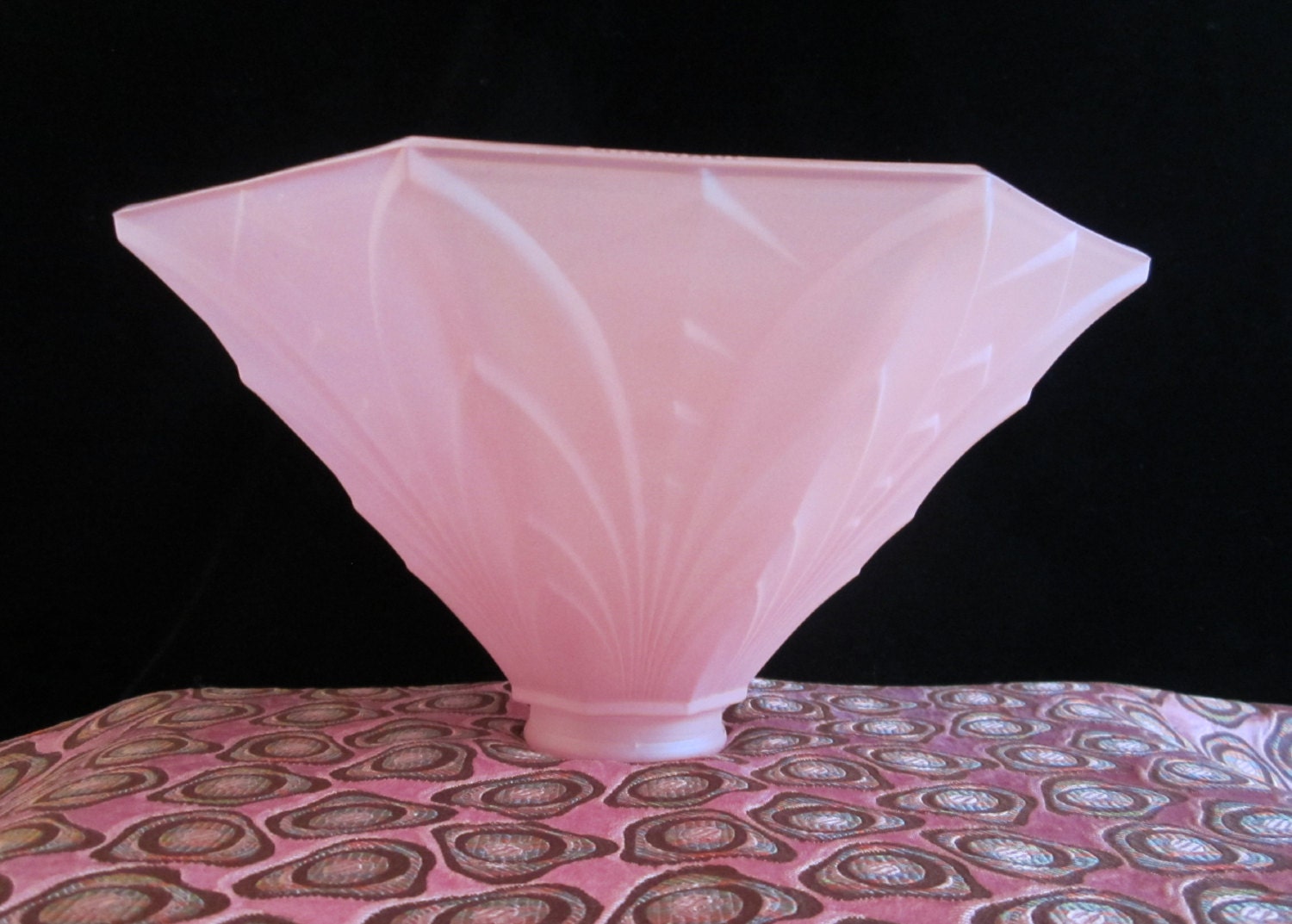 Lancaster Glass Lamp Shade 2 Pc Deco Vintage American Arts