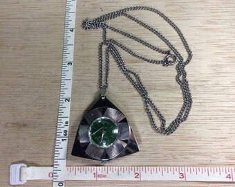 Vintage 27" Focal De Luxe Watch Necklace Crystal Cracked Not Working Damaged Used