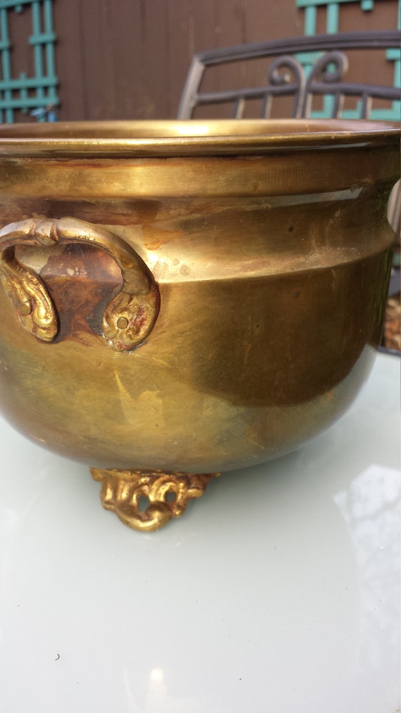 Vintage brass footed bowl