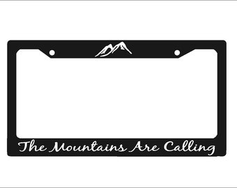 The Mountains Are Calling License Plate Frame Auto License Plate Holder | Mts01 |Mountains License Plate Holder | Car Tag Holder