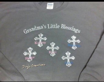 Grandparent blessings  sweatshirt - grandma barging sweatshirt - Nanan's blessings - grandma's blessing sweatshirt - custom embroidery